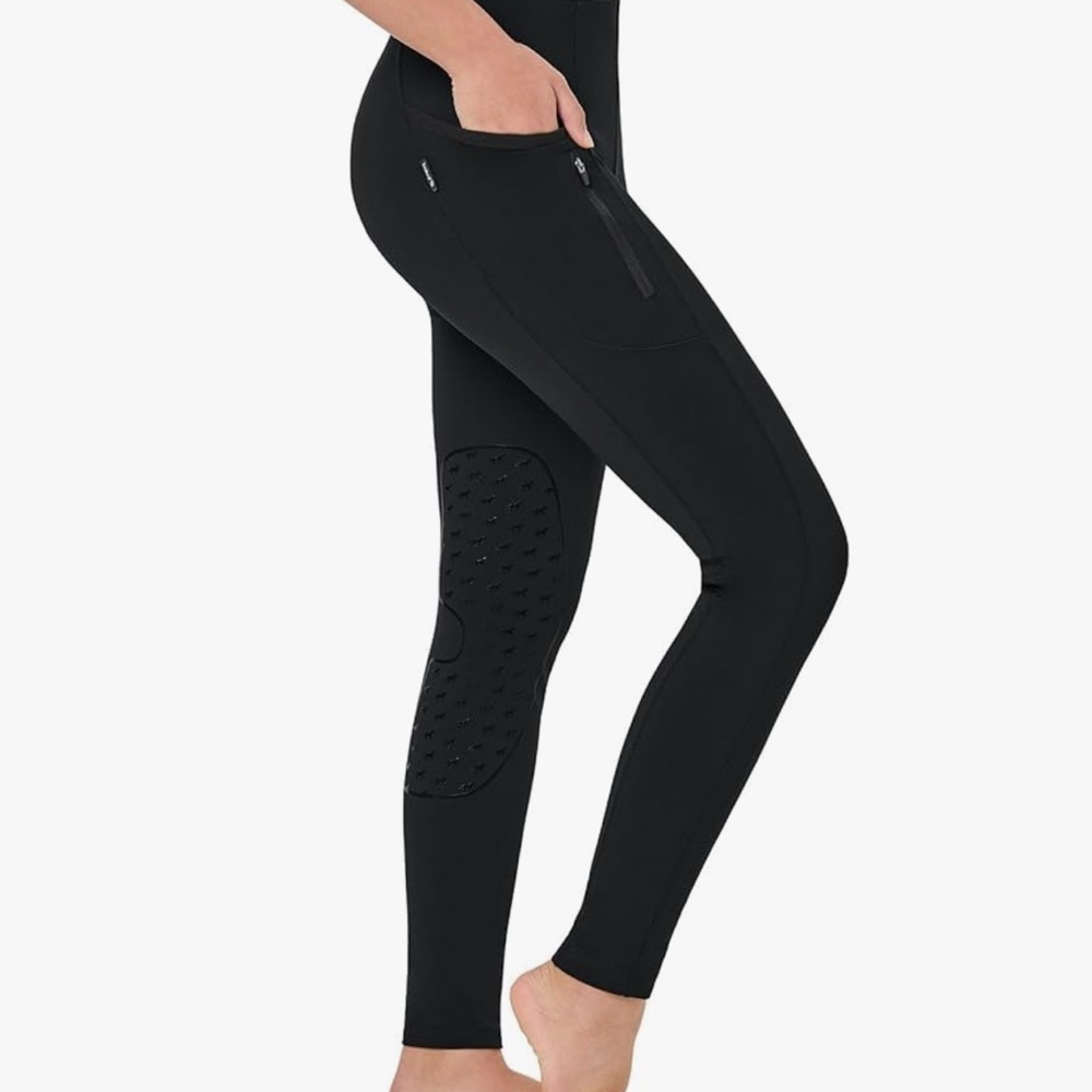 Kids Black Full-Length Equestrian Tight Leggings